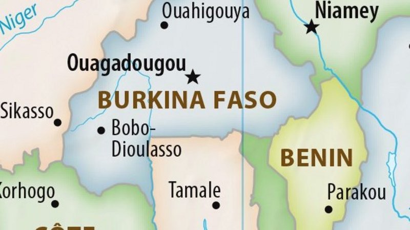 Equal earth map of Burkina Faso