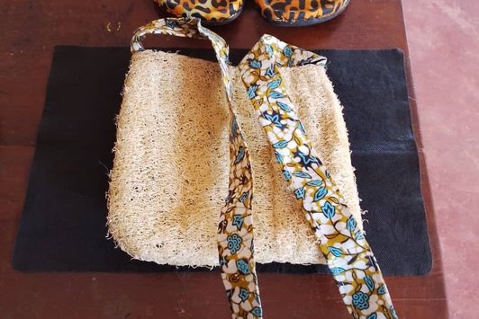 Recycled shoe & Bag with Luffa