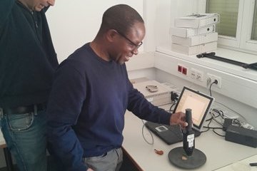 PhD Scholar learning on how to analyse the spectral reflectance of surfaces at BOKU University laboratory, Vienna, Austria