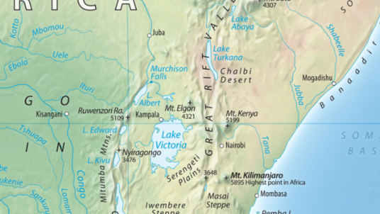 Equal earth map of Uganda Kenya