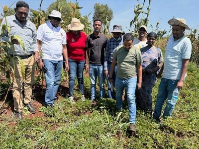 Kenyan team visiting a project field in Ethiopia